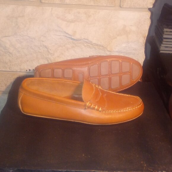 Allen Edmonds Daytona - Men's 9.5 D - Tan Driving Penny Loafers EXC - Picture 1 of 8
